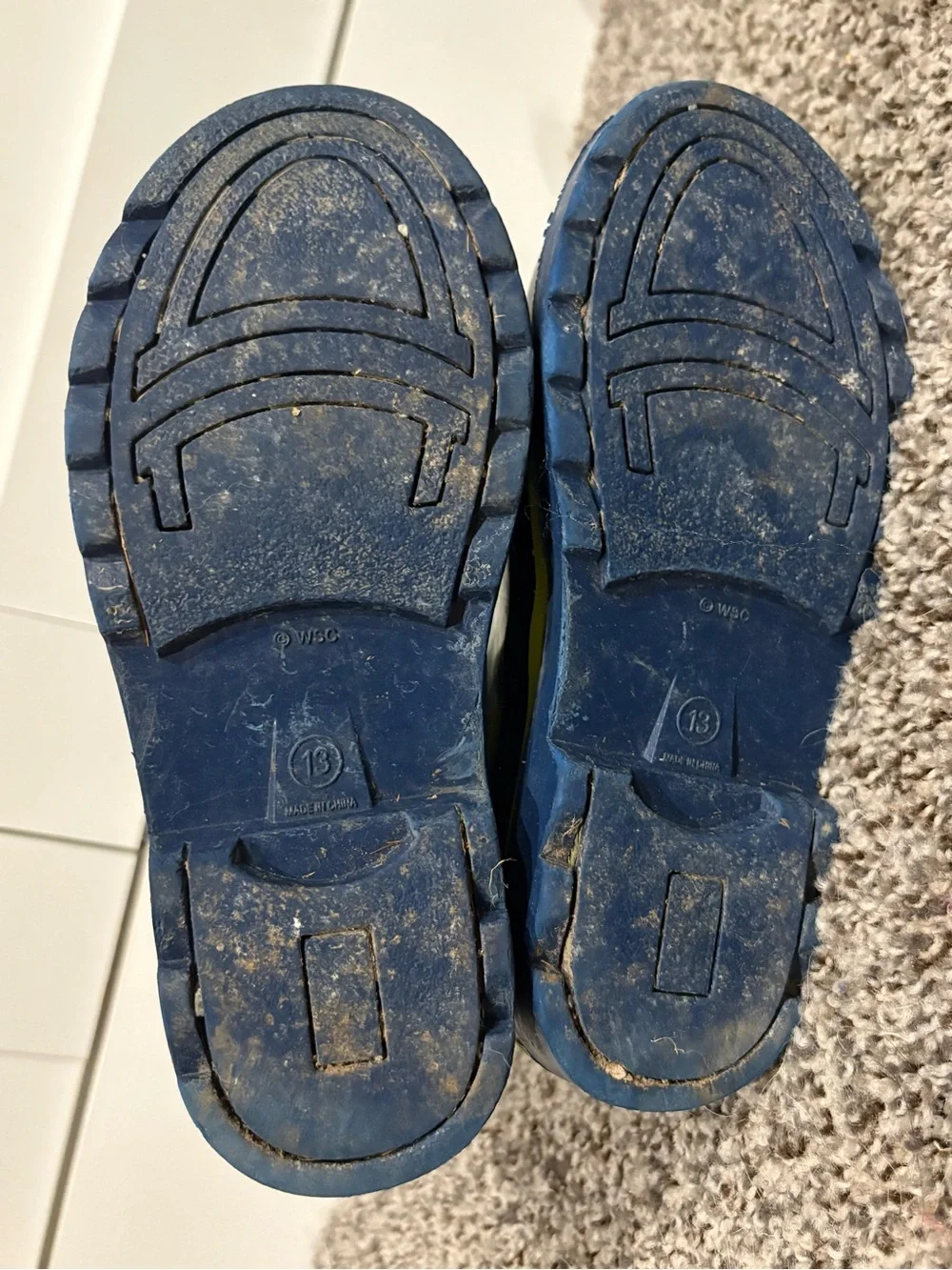 Western Chief Waterproof Rain Boots Blue with Dino’s Size 13c